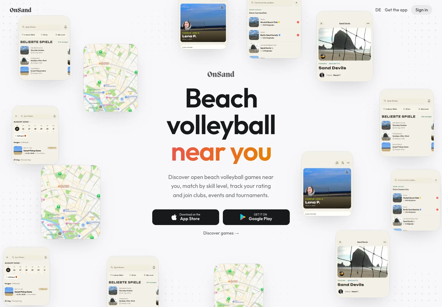 Beachvolleyball-App OnSand